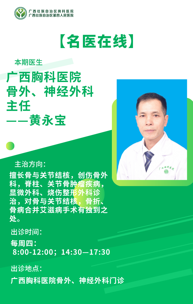 【名医在线】广西胸科医院骨外、神经外科主任——黄永宝