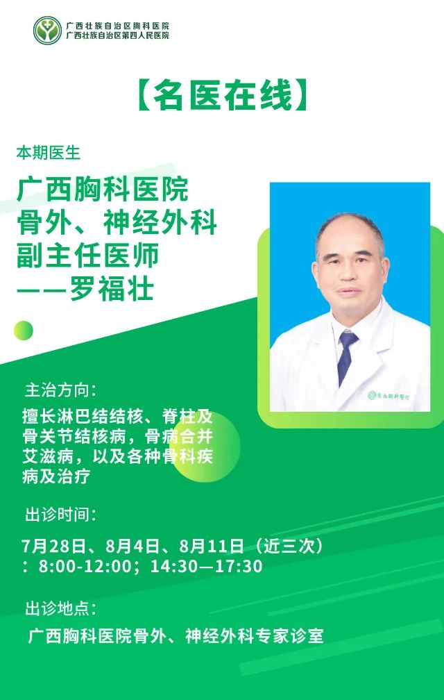 【名医在线】广西胸科医院骨外、神经外科副主任医师——罗福壮